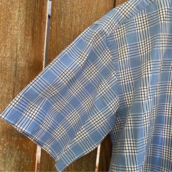 WRANGLER George Strait Men’s Blue White Plaid Short Sleeve Button Down Medium - Picture 3 of 7